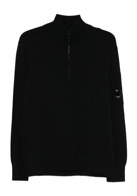 maglione half zip uomo nero C.P. COMPANY | 19CMKN036A-005528A999